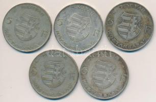 1947. 5Ft Ag "Kossuth" (5x) T:2- Adamo F8.1