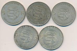 1947. 5Ft Ag "Kossuth" (5x) T:2- Adamo F8.1