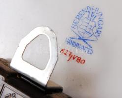 Herendi Viktória mintás falióra, kézzel festett, jelzett, hibátlan, d:28 cm