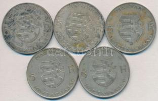 1947. 5Ft Ag "Kossuth" (5x) T:2- Adamo F8.1