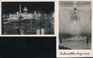 Budapest, XXXIV. Nemzetközi Eucharisztikus Kongresszus - 7 db régi képeslap / 7 old postcards