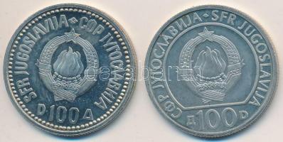 Jugoszlávia 1985. 100 Dinara "A fasizmus alóli felszabadulás 40. évfordulója" + 1987. 100D "Karadzsics", mindkettő tokban tanúsítvánnyal T:PP Yugoslavia 1985. 100 Dinara "40th Anniversary - Liberation From Fascism" + 1987. 100 Dinara "Karadzic", both with in case with certificate C:PP
