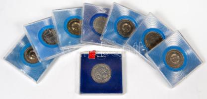 NDK 1975-1985. 5M 8xklf emlékkiadás tokban T:1 GDR 1975-1985. 5 Mark 8xdiff commemorative issues C:UNC