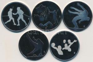 Papp László (1947-) 1992. "Barcelonai Olimpia- Magyar Csapat" (5x) ezüstözött emlékérmek d...