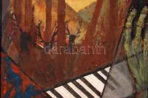 Országh Imre Ferenc (1901-1974): Ballada. Olaj, karton, jelzett, keretben, 70×50 cm