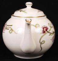 Zsolnay tavasz mintás teás készlet, kézzel festett, jelzett, hibátlan, eredeti dobozában