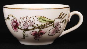 Zsolnay tavasz mintás teás készlet, kézzel festett, jelzett, hibátlan, eredeti dobozában