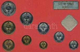 Szovjetunió 1987. 1k-1R 9db-os forgalmi sor + 1db emlékérem eredeti plasztik- és papírtokban T:1
Sov...