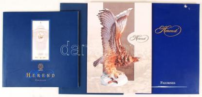 1996-2002 4 db Herendi porcelán katalógus, színes fotókkal
