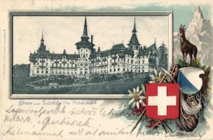 Zürich, Das Dolderhotel, coat of arms, Emb. litho