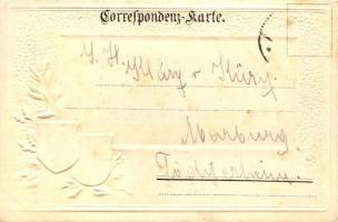 Graz, Stadttheater / theatre, coat of arms, Emb. litho