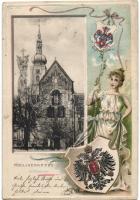 Heiligenkreuz, Stiftskirche / church, coat of arms, Thom. Stiebler No. 567. Emb. litho