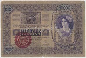 1918. 10.000K piros "Magyarország" felülbélyegzéssel T:III-