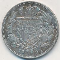 Lichtenstein 1904. 1K Ag "II. János herceg" T:2- Lichtenstein 1904. 1 Krone Ag "Prince John II" C:VF