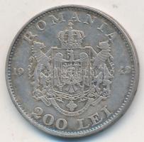 Románia 1942. 200L Ag T:2/2-  Romania 1942. 200 Lei Ag C:XF/VF  Krause KM#63