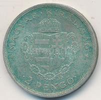 1935. 2P Ag "Rákóczi" T:2 patina Adamo P7.1