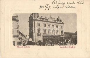 1903 Arad, Központi szálloda, Nagy Farkas üzlete, bazár / hotel, shops
