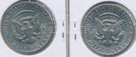Amerikai Egyesült Államok 1972D-1973D 1/2$ "Kennedy" (2x) T:1-,2 USA 1972D-1973D 1/2 Dollar "Kennedy" (2x) C:AU,XF Krause KM# 202b