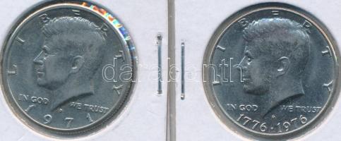 Amerikai Egyesült Államok 1971D-1976D 1/2$ "Kennedy" (2x) T:1-,2
USA 1971D-1976D 1/2 Dolla...