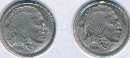 Amerikai Egyesült Államok 1934-1935. 5c "Buffalo" (2x) T:2
USA 1934-1935. 5 Cents "Bu...
