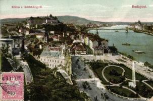 Budapest kilátás a Gellért hegyről, Divald (EK)