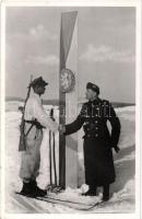 1939 Uzsok, magyar-lengyel baráti találkozás a visszafoglalt ezer éves határon / Hungarian-Polish meeting near the border, soldiers