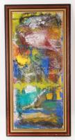 Jelzés nélkül: Kompozíció. Vegyes technika, vászon-karton, keretben, 60×28 cm