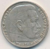 Német 3. Birodalom 1936D 5M Ag "Hindenburg" T:2
German Third Reich 19336D 5 Mark Ag "...