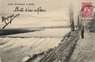 Kalisz, Wodospad w parku / waterfall, park (EK)