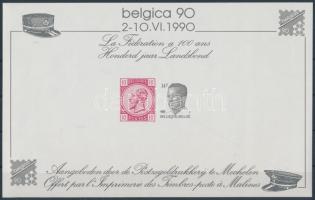 Bélyegkiállítás; BELGICA'90 emlékív, Stamp Exhibition, BELGICA'90 souvenir sheet
