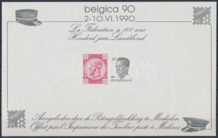 Bélyegkiállítás; BELGICA'90 emlékív Stamp Exhibition, BELGICA'90 souvenir sheet