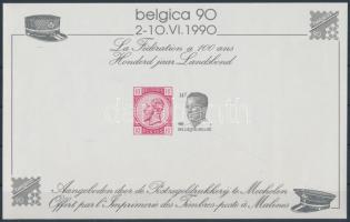 Bélyegkiállítás; BELGICA'90 emlékív, Stamp Exhibition, BELGICA'90 souvenir sheet