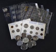 Svájc / Vegyes fémpénz gyűjtemény többnyire berakólapokon, közte emlékpénzek és forgalmi szett is T:vegyes Switzerland / Mixed coin collection mostly on sheets, with commemorative issues and coin set C:mixed