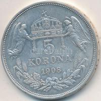 1908. 5K Ag "Ferenc József" T:2-
Adamo K7