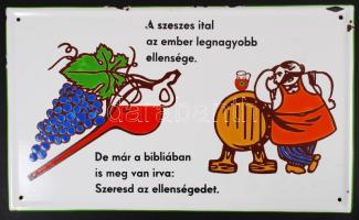 Retró zománc tábla, apró lepattanásokkal, 30×50 cm