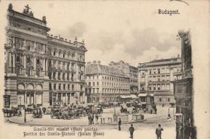 Budapest V. Gizella tér, Haas palota, Borhegyi F. és Szenes Ede üzlete, Pesti Magyar kereskedelmi bank, Takarékpénztár, Divald Károly (EK)