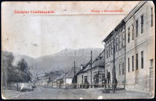 Felsőbánya, Fő utca, Korona szálló / street, hotel leporellocard (b)