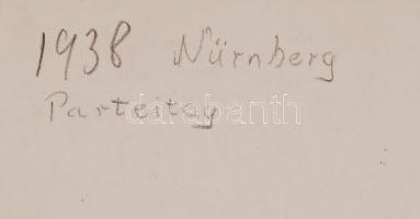1938 Nürnberg, Náci pártkongresszus, katonai felvonulás, hátoldalon feliratozva, 14x9 cm /
1938 Nürn...