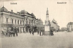 Szolnok, Kossuth tér, Népbank Takarékpénztár Rt. Sebők Sándor üzlete, drogéria (EK)