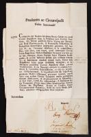 1806 Helytartótanácsi leirat, gróf Almásy Antal, Darvas Ferenc író és Máthé György saját kezű aláírásával / Ex offo letter of the Governing Council with autograph signature of count Antonius Almasy and Franciscus Darvas