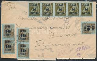 Inflation cover Domestic cover franked with 30 stamps + 70P cash (5. díjszabás) Távolsági levél 30 d...