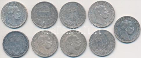 1893-1916. 1K Ag (9x) T:vegyes