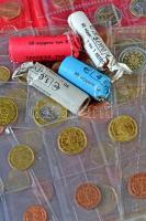 Vegyes 1c-2€ gyűjtemény különféle országokból, közte 4 lapos albumba rendezettek, bontott rollnik T:vegyes Mixed 1 Cent-2 Euro collection from different countries, with  pcs in collectors album, opened bankrolls C:mixed