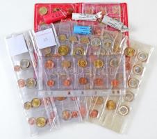 Vegyes 1c-2€ gyűjtemény különféle országokból, közte 4 lapos albumba rendezettek, bontott...