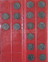 NSZK 1970-1995. 86db klf 2M műbőr, gyűrűs éremtartó albumban elrendezve T:vegyes
GFR 1970-1995. 86pc...