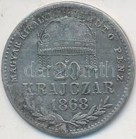 1868KB 20Kr Ag "Magyar Királyi Váltó Pénz" T:2-,3
