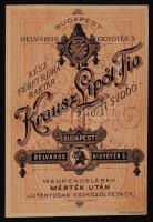 Budapest V. Krausz Lipót szabó reklámos számla. Törött