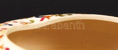 Fischer Budapest petróleum lámpatest, kézzel festett, hajszálrepedéssel, jelzett, d:19 cm, m:8,5 cm