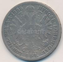 Ausztria 1886. 1Fl Ag "Ferenc József" T:3 Austria 1886. 1 Florin Ag "Franz Joseph" C:F