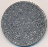 Ausztria 1887. 1Fl Ag "Ferenc József" T:3 Austria 1887. 1 Florin Ag "Franz Joseph" C:F